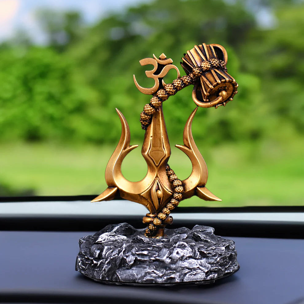 Lord Shiva Trishul With Damru Car Dashboard