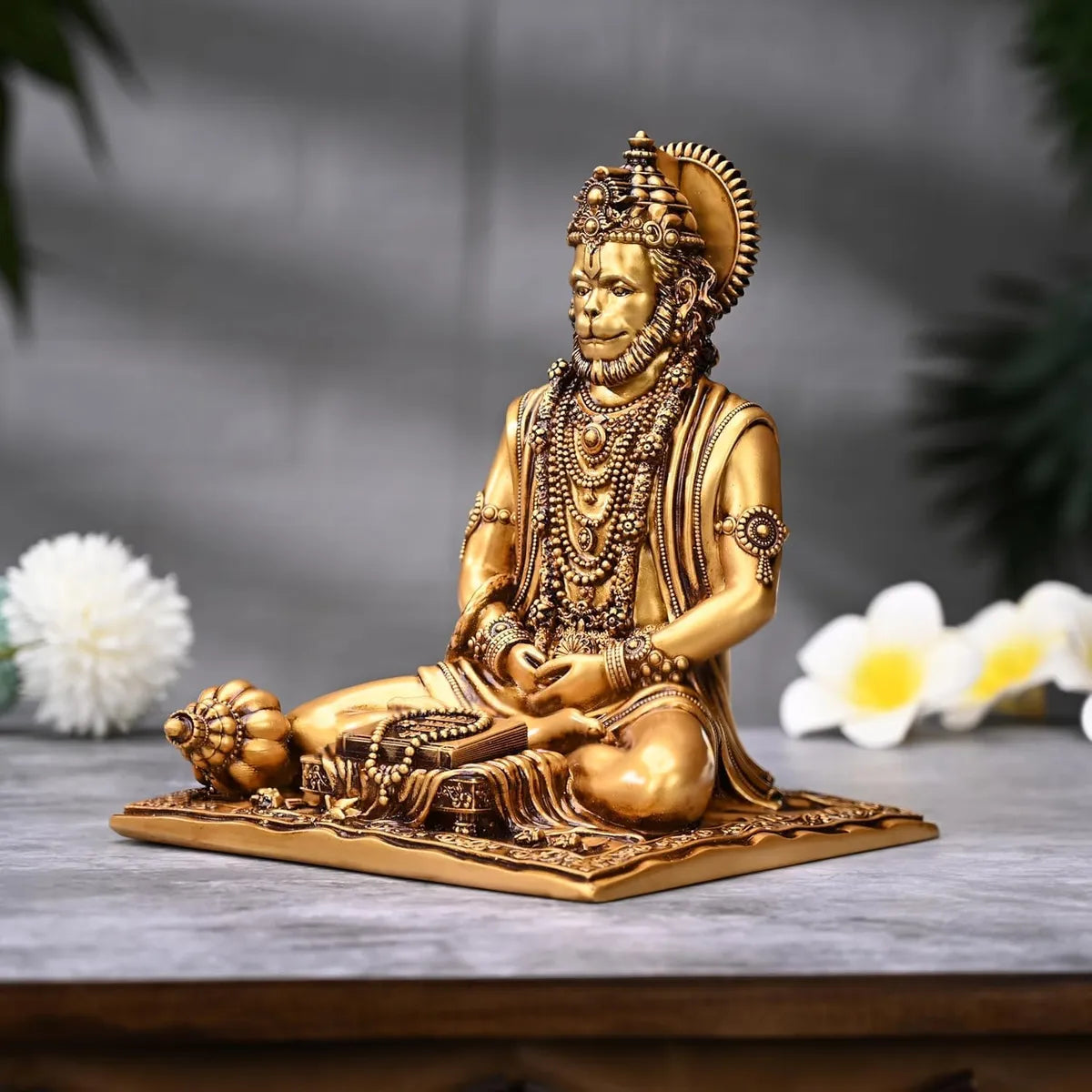 Handcrafted Lord Hanuman Meditating Idol for Car Dashboard