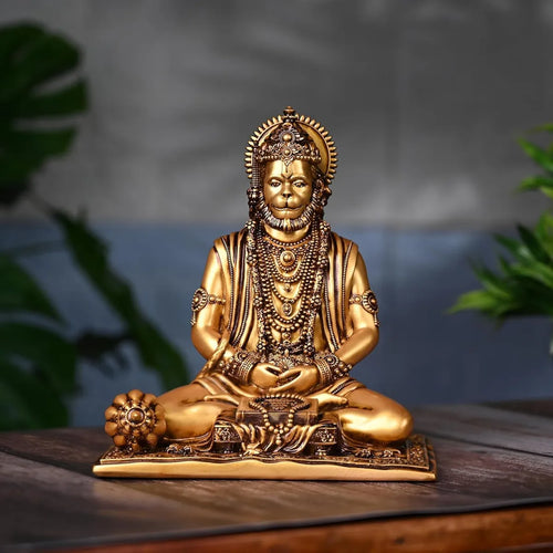 Handcrafted Lord Hanuman Meditating Idol for Car Dashboard