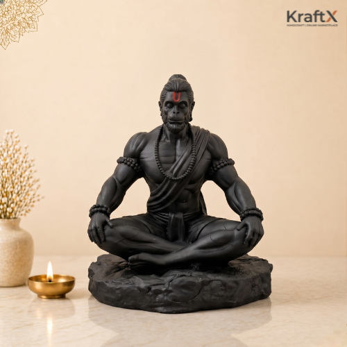 Bahubali Hanuman Ji Idol – Meditating Bajrangbali Murti for Car Dashboard & Gifting primary image