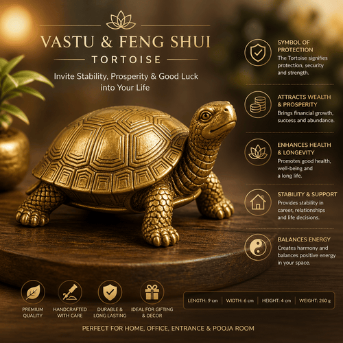 Handcrafted Vastu Tortoise Idol – Lucky Figurine for Wealth, Positive Energy & Home Decor primary image