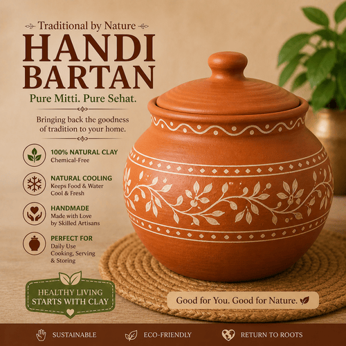 Handcrafted Terracotta Utensils Set – Traditional Clay Cookware & Kitchenware for Healthy Cooking & Gifting primary image