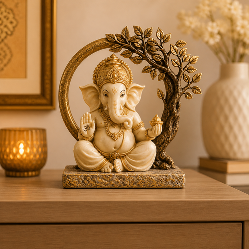 Handcrafted Ganesh Idol – Lord Ganesha Statue for Home Mandir, Office Decor & Gifting alternate view