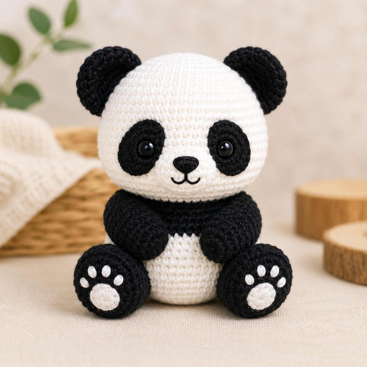 Handmade Crochet Panda Keychain – Adorable Hand Knitted Amigurumi Panda Bear Charm for Keys, Bags & Gifting alternate view