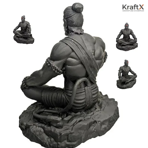 Bahubali Hanuman Ji Idol – Meditating Bajrangbali Murti for Car Dashboard & Gifting