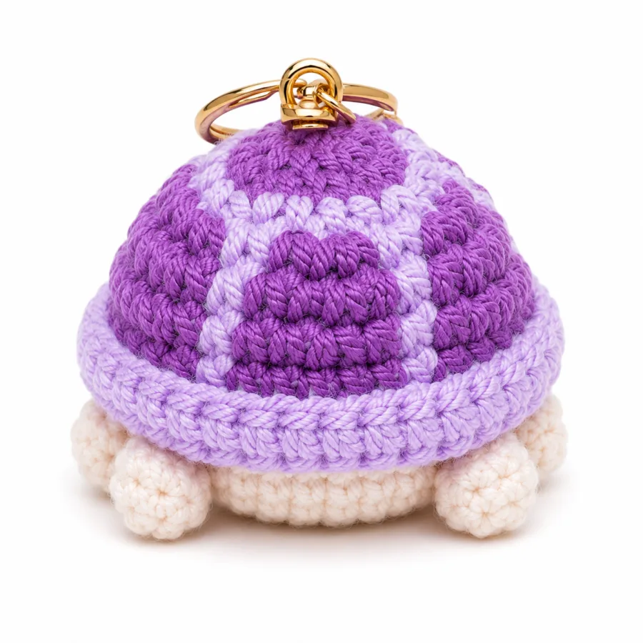 Handmade Crochet Turtle Keychain – Adorable Hand Knitted Amigurumi Sea Turtle Charm for Keys, Bags & Gifting