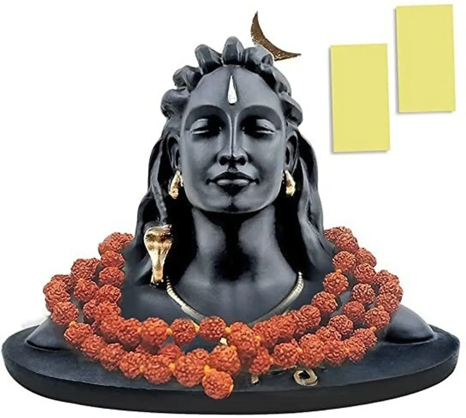 Black Adiyogi Shiva Statue for Car Dashboard – 3 Inch Resin