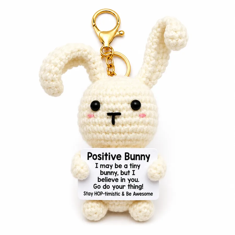 Handmade Crochet White Teddy Bear Keychain – Adorable Hand Knitted Amigurumi Teddy Charm for Keys, Bags & Gifting