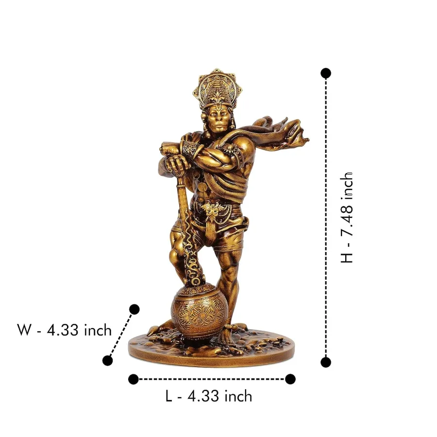 Panchmukhi Bahubali Hanuman Ji Murti for Car Dashboard | Pavan Putra Bajrangbali Idol | 4 Inch