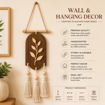 Handcrafted Wall Hanging Decor – Boho Wall Art for Living Room, Bedroom & Gifting